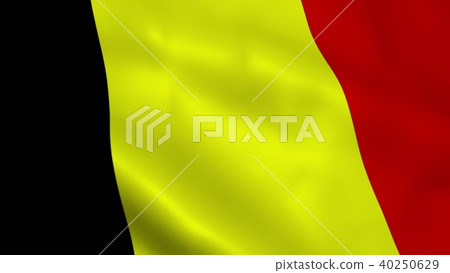 Realistic Belgium flag 3D rendering Realistic Belgium flag 3D rendering 40250629