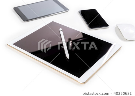 Office table with digital tablet and smartphone. 40250681