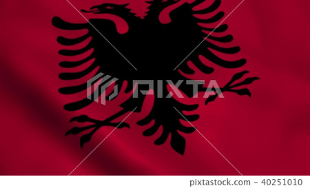 Realistic Albania flag. 3D rendering Realistic Albania flag. 3D rendering 40251010