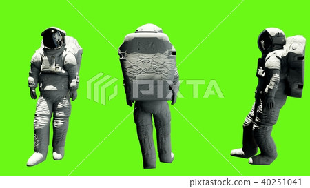 Astronaut raises his hand to greet. 3D rendering 40251041