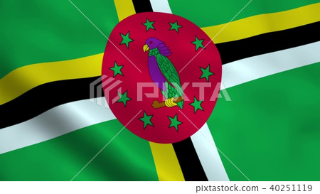 Realistic Dominica flag 3D rendering Realistic Dominica flag 3D rendering 40251119