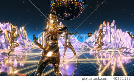 girls dancing and moving on the neon dance planet. 3D rendering girls dancing and moving on the neon dance planet. 3D rendering 40251152