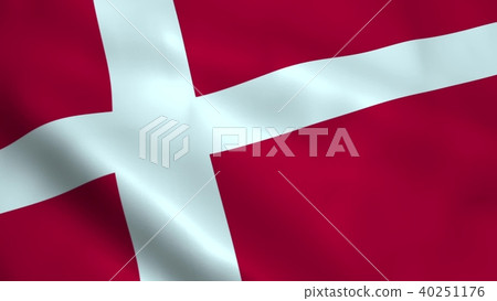 Realistic Denmark flag 3D rendering Realistic Denmark flag 3D rendering 40251176