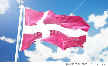 flag of Denmark waving against time-lapse clouds background. 3D rendering flag of Denmark waving against time-lapse clouds background. 3D rendering 40251177