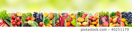 Panoramic collage vegetables and fruits Panoramic collage vegetables and fruits 40251179