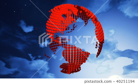 Planet Earth on the clouds background. 3D rendering Planet Earth on the clouds background. 3D rendering 40251194