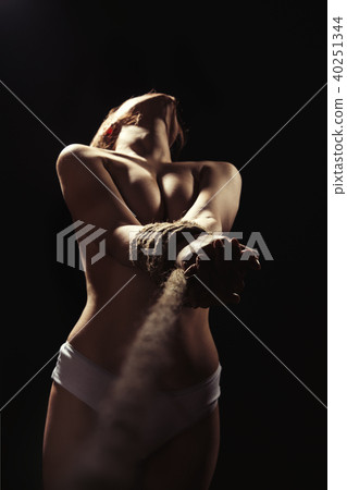 woman tied hands woman tied hands 40251344