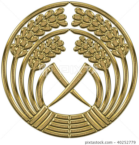 Family crest holding rice gold Family crest holding rice gold 40252779