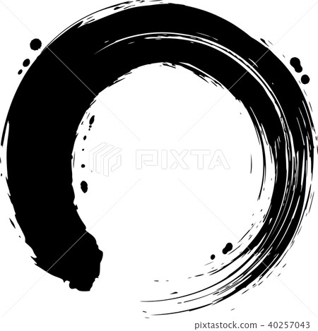 Round circle black brush letter - Stock Illustration [40257043] - PIXTA