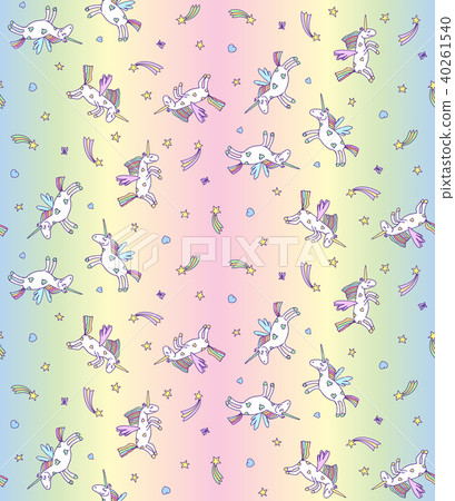 Vector seamless pattern from unicorns - Stock Illustration [40261540 ...
