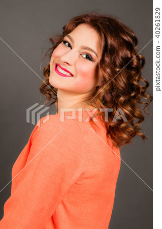 Portrait of attractive girl with angelic smile Portrait of attractive girl with angelic smile 40261829