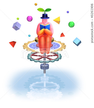 讀五顏六色的書字符白色背景 40261906