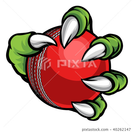 Monster or animal claw holding Cricket Ball Monster or animal claw holding Cricket Ball 40262147