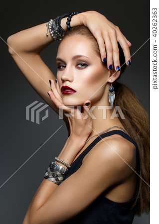 beautiful girl with red lips beautiful girl with red lips 40262363