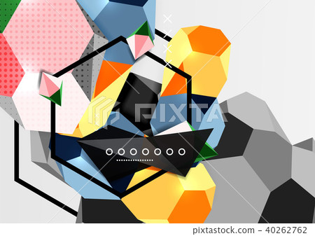 Color 3d geometric composition poster Color 3d geometric composition poster 40262762
