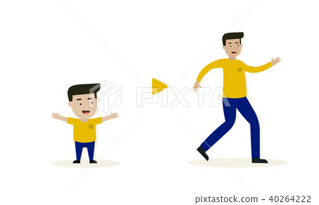 Kid grow up to adult on white background Kid grow up to adult on white background 40264222