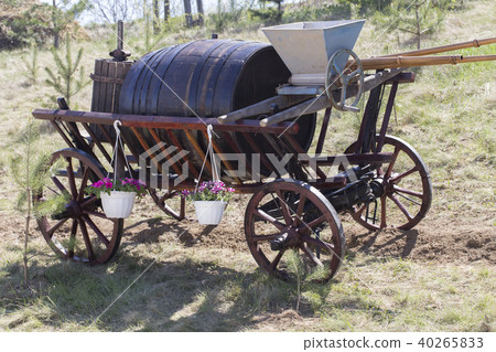 Cart with a barrel. Cart with a barrel. 40265833