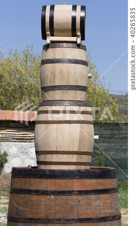 Wooden big barrels. 40265835