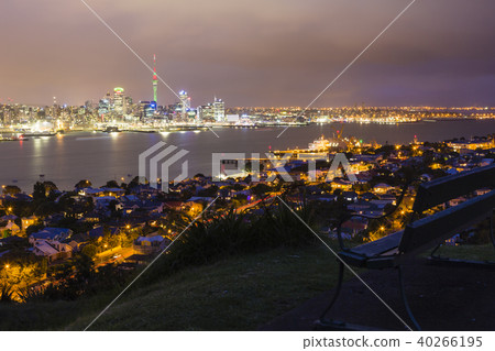 從維多利亞山的新西蘭奧克蘭夜視圖 40266195