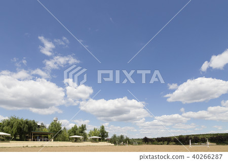 Empty horse race track for animals and jockey. Empty horse race track for animals and jockey. 40266287