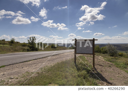 Landscape with signboard. Landscape with signboard. 40266290