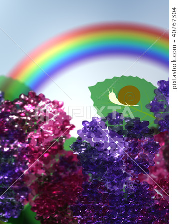 CG illustration rainy season hydrangea snail rainbow CG illustration rainy season hydrangea snail rainbow 40267304
