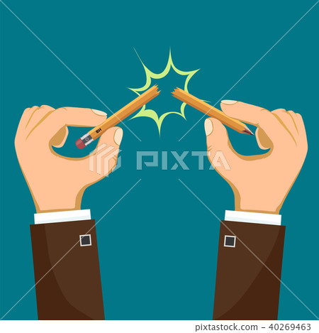 broken pencil in hands broken pencil in hands 40269463