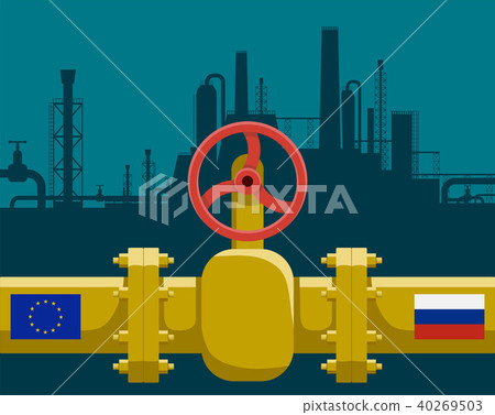 Gas pipeline with valve Gas pipeline with valve 40269503