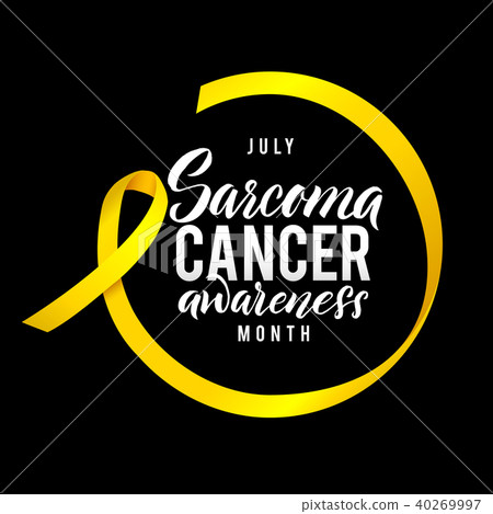 Nector Calligraphy Poster. Yellow Awareness Ribbons of Sarcoma Cancer Vector illustration Nector Calligraphy Poster. Yellow Awareness Ribbons of Sarcoma Cancer Vector illustration 40269997
