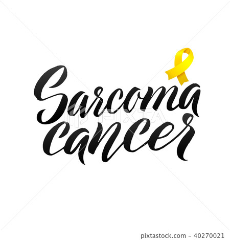 Nector Calligraphy Poster. Yellow Awareness Ribbons of Sarcoma Cancer Vector illustration 40270021