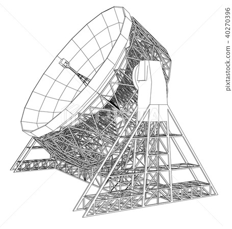 Radio Telescope concept outline. Vector Radio Telescope concept outline. Vector 40270396