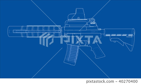 Machine Gun. Vector 40270400