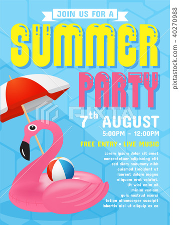Summer party invitation flyer background template  40270988