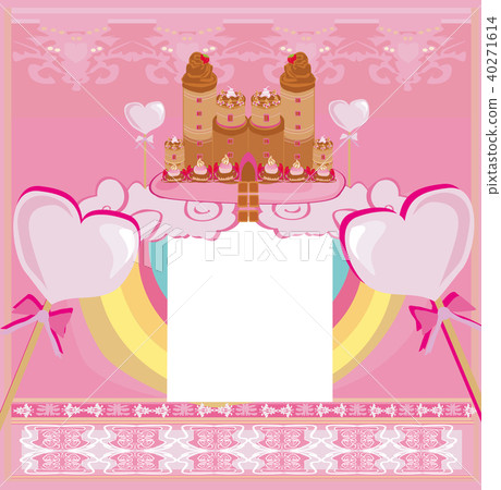 Castle with candy - sweet card 40271614