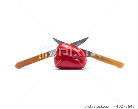 Bell pepper ingredient in healthy white background Bell pepper ingredient in healthy white background 40272648