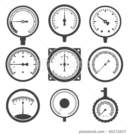 Manometer (pressure gauge) and vacuum gauge icons 40272657