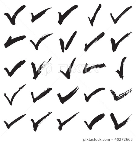 Collection of 25 hand painted check marks (ticks) 40272663