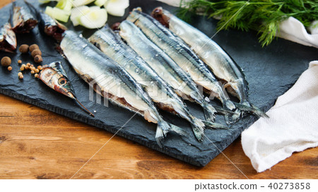 raw fresh needlefish ready to cook 40273858