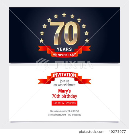 70 years anniversary invitation vector 40273977