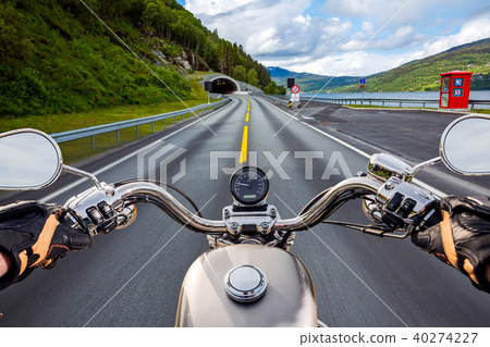 Biker First-person view in Norway 40274227