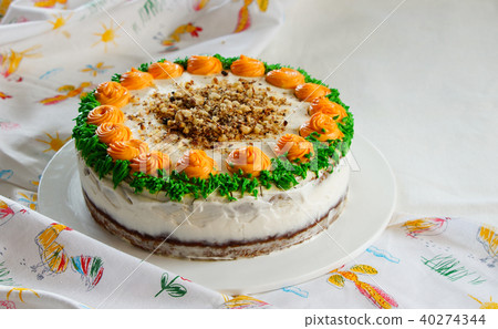 pumpkin carrot cake with cream cheese 40274344