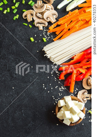 ingredients for asian stir fry 40278353