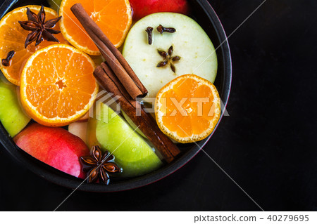apple orange cider (punch) in pan apple orange cider (punch) in pan 40279695