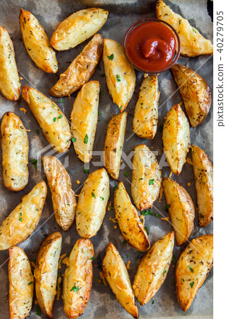 Baked potato wedges Baked potato wedges 40279705