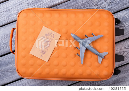 Top View Travel Stuff On Wood. 40281535