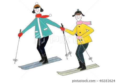 Couple enjoying ski Couple enjoying ski 40281624