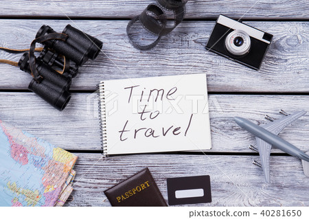 Vintage stuff for travel, flat lay. Vintage stuff for travel, flat lay. 40281650