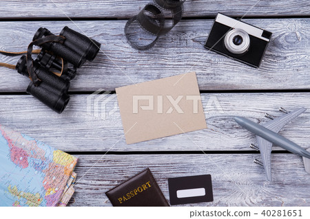 Travel items arrangement. Travel items arrangement. 40281651