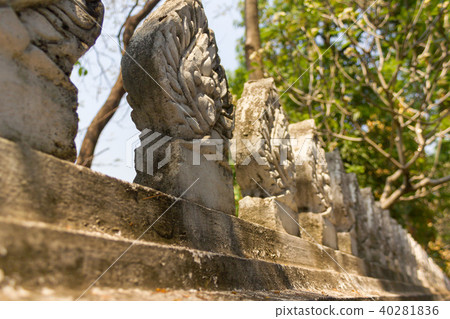 Cloes up Temple wall on tree background Cloes up Temple wall on tree background 40281836