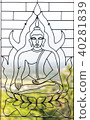 Buddha window frame on blur background 40281839
